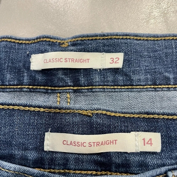 Levi’s Womens 14 Classic Straight Jeans Color Maui Waterfall Blue EUC - Picture 3 of 12